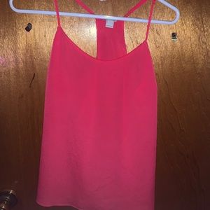 J CREW Sheer pink nylon tank top
